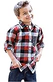 ラゲッドバッツ　RuggedButts 　シャツ　チェック　前あき　ボタン　男の子　USA　RuffleButtsの弟ブランド (レッド＆ブラック＆ホワイト, 2T) [並行輸入品]