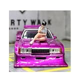 MiniRealm 1/64 フィギュア 女性 塗装済み ミニチュア ジオラマ用 ミニカー用 モデル女子 完成品 スケールフィギュア MR0165 (gray&pink) [並行輸入品]