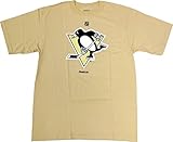 Pittsburgh Penguins Reebok NHLロゴゴールドTシャツ XL ゴールド