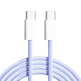 CHUDA Type C to Type Cケーブル タイプ c ケーブル USB 超急速充電 USB 2.0 480Mbps データ転送 PD対応 60W/3A 高耐久ナイロン iPad Mini 6/Pro/Air、iPhone16e/16/15/Pro/ProMax/Plus、MacBook Pro/Galaxy S25/Xperia等USB-C各種対応(パープル、3m)