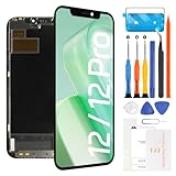 A-MIND For iPhone 12 / 12 Pro 液晶パネル 画面交換修理用 (OLED)タッチパネルセット 6.1 インチ A2403, A2172, A2402, A2404 A2407, A2341, A2406, A2408 液晶パネル ガラス スクリーン修理パーツ デジタイザ 修理工具セット付き+保護フィルム+防水シール付き