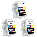 BC-311/BC-346/BC-366共通(C/M/Y 3色カラー)【3本セット】キャノン用 詰め替えインク 大容量 補充用 対応機種：MP493/MP490/MP480/MP280/MP270/MX420/MX350/iP2700/TS3130S/TS3130/TS203/TR4530/TS3330/TS3530