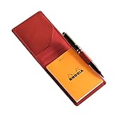 [Jamale] 本革 ロディア カバー メモ メモ帳 No.11 a7 栃木レザー 縦型 日本製 : レッド