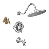 Moen KTSWA-P-TS314CR Waterhill 10-Inch Rain Shower and 6-3/4-Inch Spout, Chrome [並行輸入品]