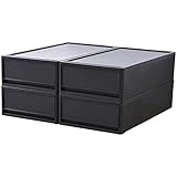 JEJ 収納チェスト ストラ(stora) Sサイズ ダークグレー 4個組 幅39×奥行74×高さ18cm STR-74S-4 DGY/DGY