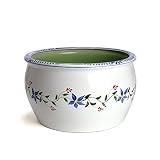 鉢 KANEYOSHI 陶器 植木鉢 睡蓮鉢 めだか鉢 ホワイト×グリーン LLL