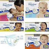 Premium Diapers, Size 3 up to 16, 28 Lbs (208 Diapers) by Kirkland Signature