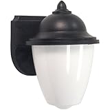 Sunlite 47230-SU DOD/CS/BK/WH/MED Decorative Outdoor Carriage Style Polycarbonate Fixture, Black Fin