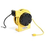 Woodhead 980-3070G Cord Reel With Accessory, Standard Duty, 2 Outlets, GFCI Protected, 16/3 SJTOW Ca