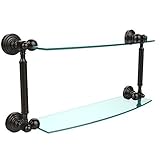 Allied Brass WP-34/18-ABR 18' x 5' Double Glass Shelf Polished Brass [並行輸入品]