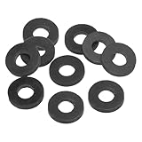 PATIKIL M10 ゴム製平ワッシャー 10個パック 10mm 内径 22mm 外径 3 mm 厚シーリングスペーサーガスケットリング 蛇口パイプ水ホースファスナーボルト用 黒