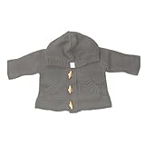 (ビバビーン) BebaBean 可愛い フード付 ベビー ニット パーカー【ニットフーディ】04.グレー (6～12ヶ月)