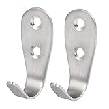 uxcell 服タオル用 ステンレス壁マウント シングル フック ハンガー 53mmx20mmx30mm 2 個入り