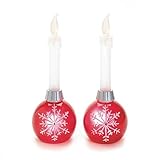 Red Ornament Flameless Candle Pair【クリスマス】【ツリー】 [並行輸入品]