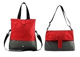 Beebaba Foldover Tote Diaper Bag with Insulated Bottle Holder Eco-friendly Series (Red - Gray) [並行輸入