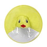 (プタス) Putars夏の子供服着るかわいい飛行皿小さな黄色のアヒルのレインコート防水雨の日の服 高さ 90cm -145cm