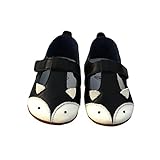 FYGOOD Baby Soft Sole Leather Toddler Prewalker Shoes for Summer fox black M:6-12months/inner length