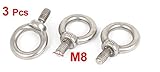 重量Lift m8 8 mmオスねじステンレススチールLifting Eyeボルトリング3pcs
