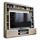 テレビ台 ハイタイプ 鏡面 壁面家具 リビング壁面収納 60インチ対応 TV台 テレビラック ゲート型AVボード 190cm幅 オーク PD003-OAK J-Supply