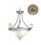 Woodbridge Lighting 21015-STN Hudson Glen 3-Light Pendant/Semi Flush Mount, Satin Nickel [並行輸入品]