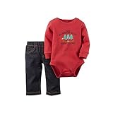 Carter's カーターズ　赤　プリント長袖ロンパース＆Ｇパン風長ズボンセット　9か月　男の子　女の子