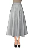 E Kレディース足首丈タフタスカートロングイブニングフォーマルプロムパーティースカート カラー: グレイ