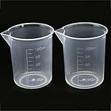 LIKEME 100mL容量測量カップ　目安目盛付　プラスチックメジャーカップ ビーカー 耐熱性　測定カップ 液体測定カップ 100ml １個/2個入り