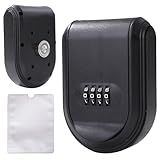セキュリティキーボックス マグネット付き 車スマートキー 鍵隠し 屋外 ダイヤル式 暗証番号付き (ブラック)