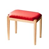 レッド／スツール 収納 木製 ボックス イス 椅子 いす チェア チェアー 長方形型 木 オットマン リビングチェア スタッキング アンティーク シンプル 北欧 カラフル