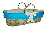 Baby Doll Bedding Reversible Moses Basket Bedding Set, Aqua/Yellow by BabyDoll Bedding