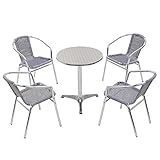 ガーデン5点セット ガーデンテーブル5点セット ガーデンテーブルセット 人工ラタン アルミチェア ダイニングチェア リゾートチェア ロビーチェア ガーデンチェア スタッキングチェア ビーチチェア スタ