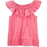 OSHKOSH(オシュコシュ) ラッフルアイレットヘムトップ ピンク トップス半袖Tシャツ 9ヶ月【並行輸入】