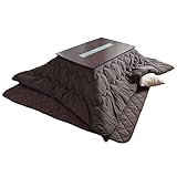 タンスのゲン こたつ 3点セット 【本体+掛布団+敷布団】 120×80 長方形 折れ脚 600W ハロゲンヒーター ブラウン 21300063 00