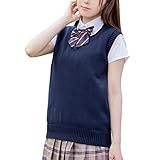 [クラッセ] スクールベスト 学生 制服 春夏 秋冬 通年 通学 無地 Vネック ネイビー Mサイズ