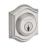 Baldwin SC.TAD.150.6L.DS.CKY.KD Traditional Arch Single Cylinder Deadbolt, Satin Nickel [並行輸入品]