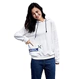 Lime 女の子の秋と冬の季節カジュアルな純粋なコットンプルオーバー快適なフード付きのスエットシャツ白の保つ暖かいロングスリーブコート ( 色 : 白 , サイズ さいず : M m )