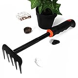 amzmonnsuta　ガーデンレーキ　グリップ付き　黒いゴム製　ガーデニング工具・庭手入れ　ツール