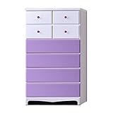 アルファタカバ 子供部屋にぴったりの木製キッズチェスト 75cm幅6段パレットコンビ(ラベンダー)