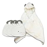 名入れ刺繍代込 シャンティ ギフトセット【グレー】 オーガニックコットン 【今治産タオル】 バスタオル+スタイ3枚 専用ギフトボックス、のし、メッセージカード対応