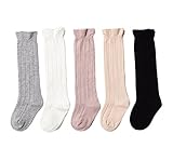 Anbaby 5足組 幼児および幼児かわいい ハイソックス 靴下 キッズ レース編み 靴下 (S:0-1歳のキッズにお勧め)
