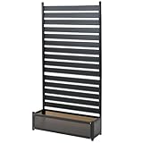 ガーデンマスター(Gardenmaster) アルミプランターフェンス幅90×奥行30×高さ180cm 目隠し フェンス プランターボックス 日よけ ダークブラウン KAPF-90180