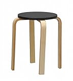 エイ・アイ・エス(AIS) 木製丸椅子 組立式 ブラック LFMI-006BK