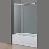 Aston tdr978 – 60 – 10 60 " x 60 "に"フレームレスシャワースライドドアwith 3 / 8インチ、 TDR978-SS-60-10 1