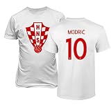 クロアチアTCAMP 2018 National Soccer # 10 Luka Modric世界選手権のメンズTシャツ Youth Small ホワイト