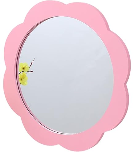Amazon.co.jp: 壁掛け鏡、 木製フレーム 花の形 ウォールミラー 子供