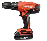 MAKITA MT081E - 18 VOLT VSR MAKTEC DRIVER DRILL KIT 13MM KEYLESS CHUCK, 2 SPEED 1400RPM WITH 2 X 1.3