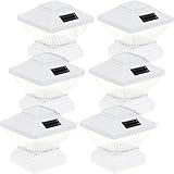 (6 Pack) Solar Powered White Outdoor Garden Deck Dock 4x4 PVC Fence Post Light [並行輸入品]