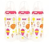 NUK Hot Air Balloons Orthodontic Medium Flow Bottle 3pk 10oz, Newborn+ by NUK [並行輸入品]