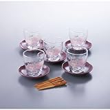 宇野千代　あかね桜　冷茶菓揃（竹フォーク付） ２７２６０２