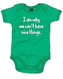 (あなたが良いものを持てないのは私が原因。) I Am Why We Can't Have Nice Things, プリント　ベビースーツ - グリーン/白 12-18 ヶ月